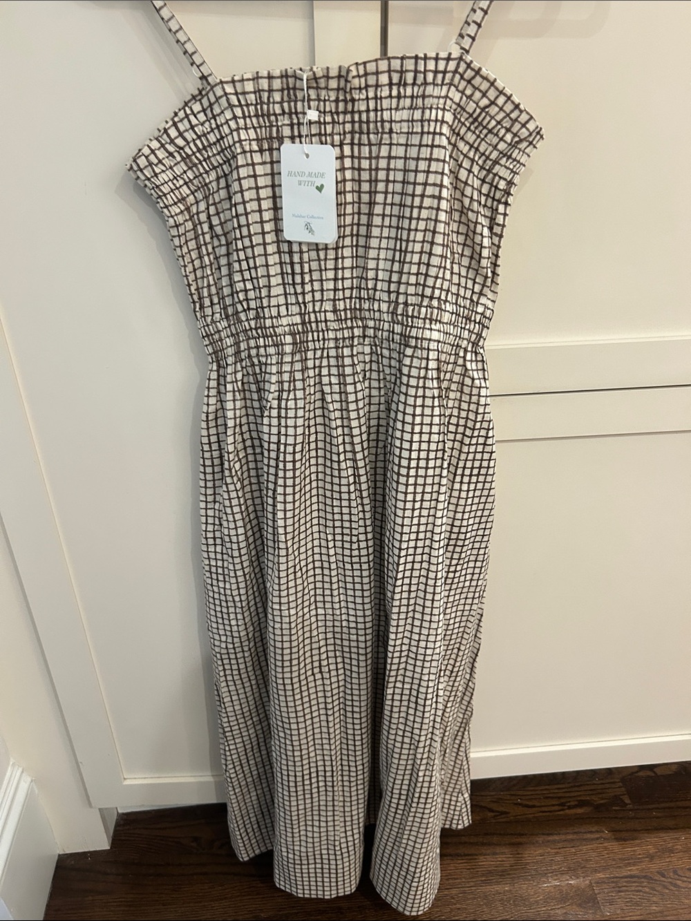 NWT Malabar Collective Maxi Dress with Adjustable Straps - brown & White, sz 1 - Picture 3 of 4